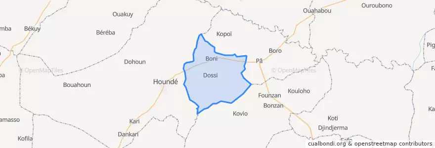 Mapa de ubicacion de Boni.