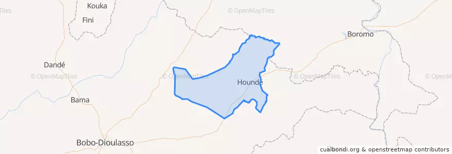Mapa de ubicacion de Houndé.