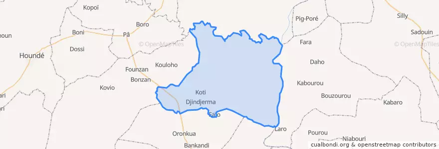 Mapa de ubicacion de Koti.