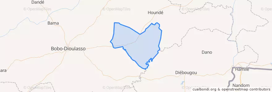 Mapa de ubicacion de Koumbia.