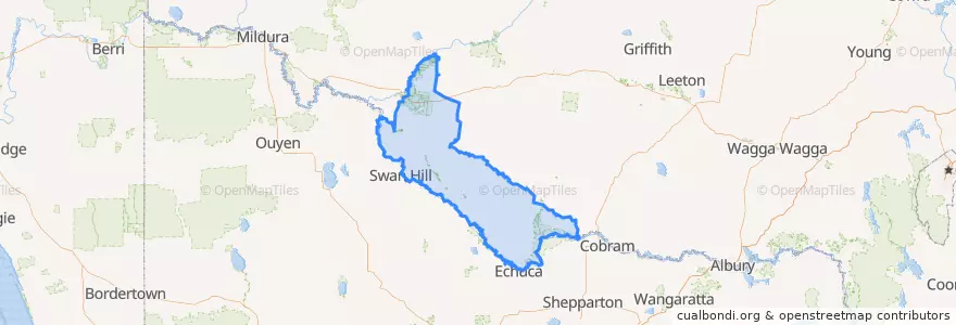 Mapa de ubicacion de Murray River Council.