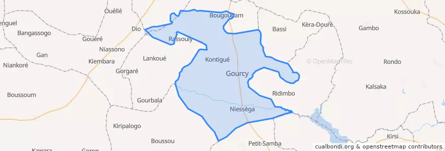 Mapa de ubicacion de Gourcy.