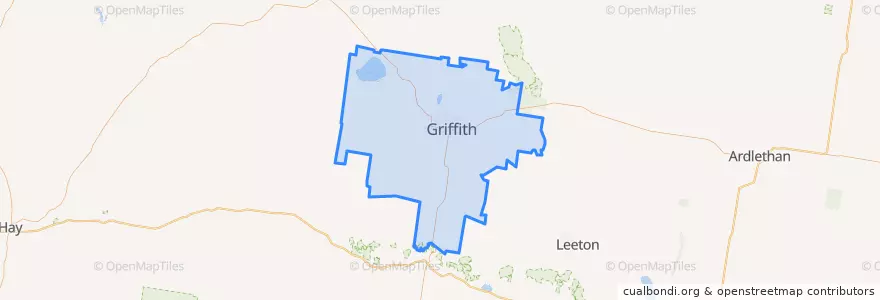 Mapa de ubicacion de Griffith City Council.