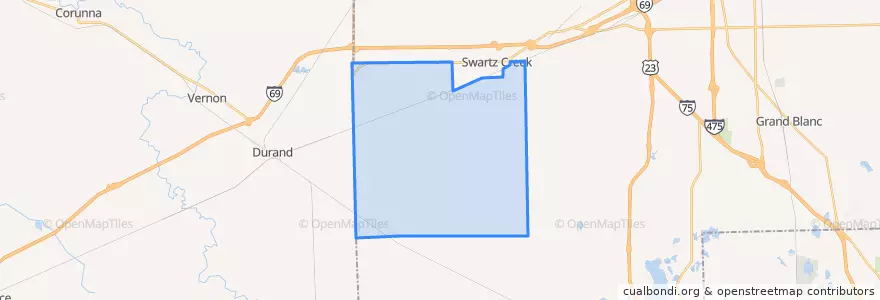 Mapa de ubicacion de Gaines Township.