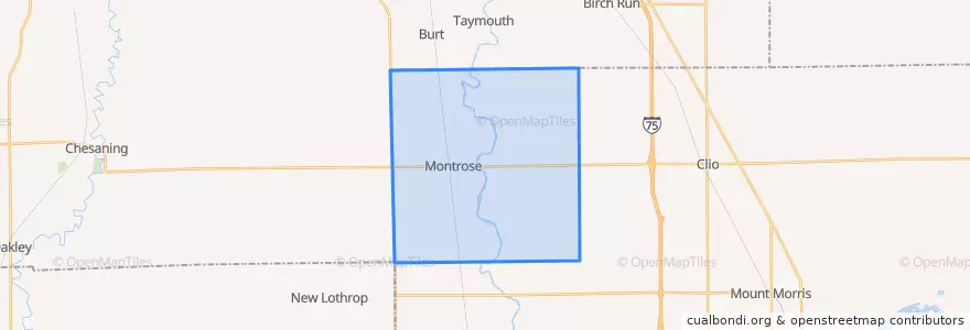 Mapa de ubicacion de Montrose Township.