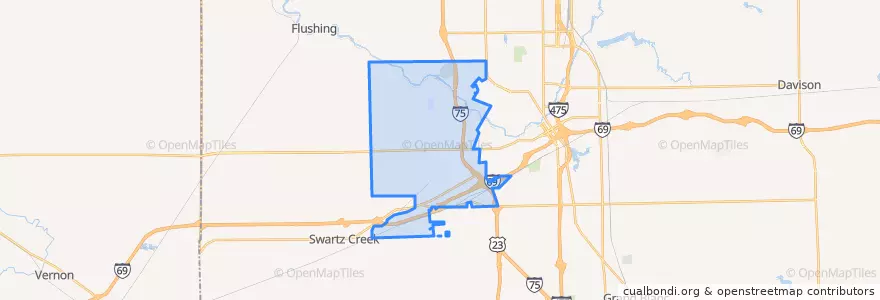 Mapa de ubicacion de Flint Township.