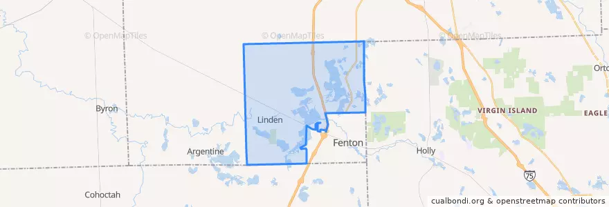 Mapa de ubicacion de Fenton Township.