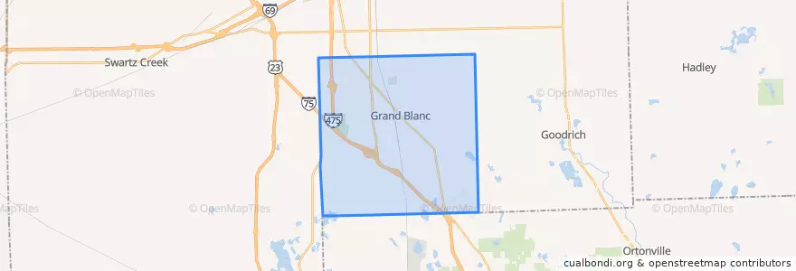 Mapa de ubicacion de Grand Blanc Township.