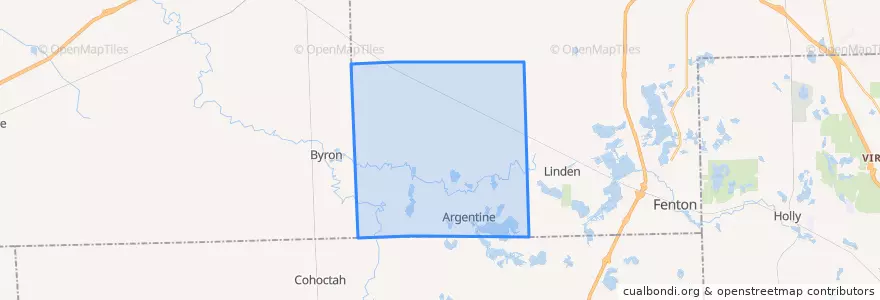 Mapa de ubicacion de Argentine Township.