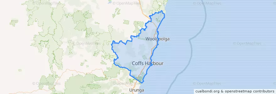 Mapa de ubicacion de Coffs Harbour City Council.