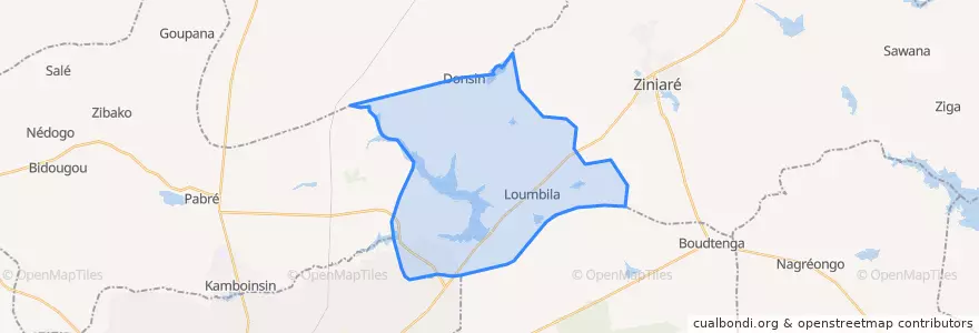 Mapa de ubicacion de Loumbila.