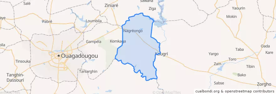 Mapa de ubicacion de Nagréongo.