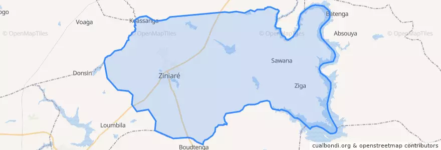 Mapa de ubicacion de Ziniaré.