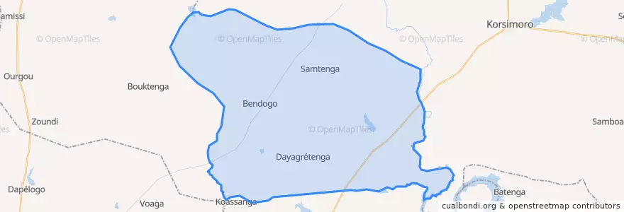 Mapa de ubicacion de Zitenga.