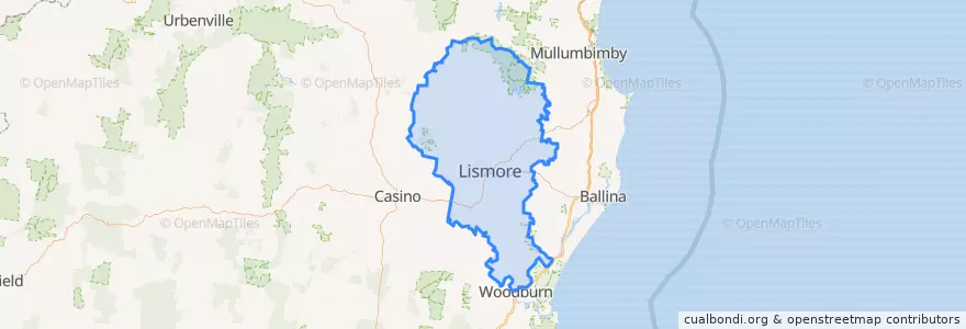 Mapa de ubicacion de Lismore City Council.
