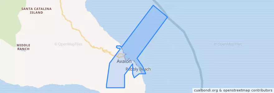 Mapa de ubicacion de Avalon.