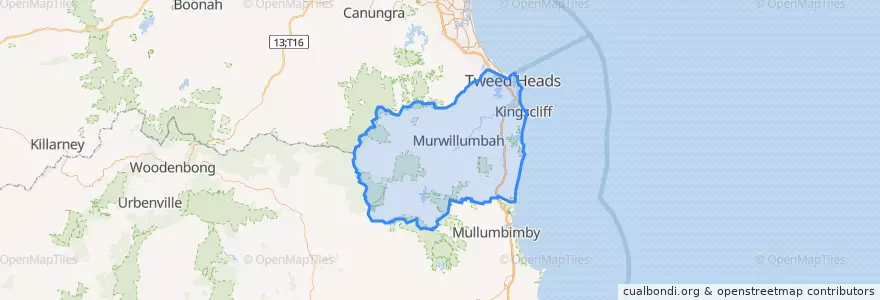 Mapa de ubicacion de Tweed Shire Council.