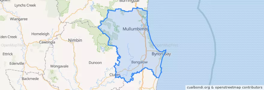 Mapa de ubicacion de Byron Shire Council.