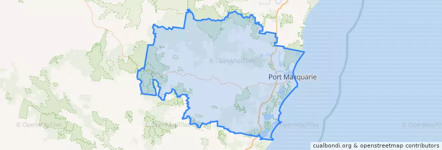 Mapa de ubicacion de Port Macquarie-Hastings Council.