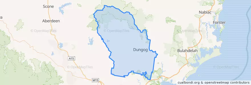Mapa de ubicacion de Dungog Shire Council.