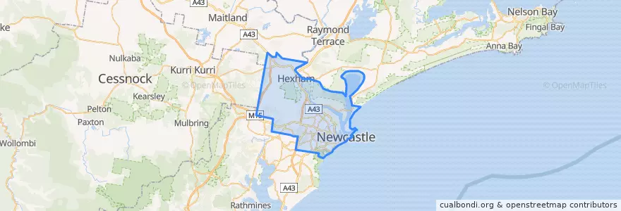 Mapa de ubicacion de Newcastle City Council.