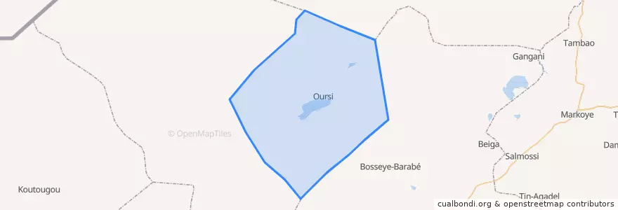 Mapa de ubicacion de Oursi.