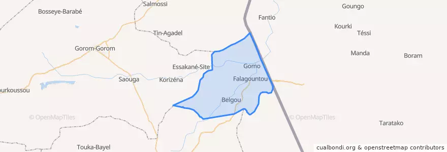 Mapa de ubicacion de Falagountou.