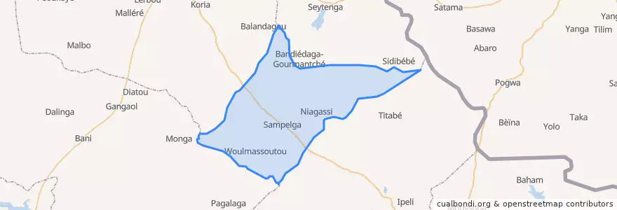 Mapa de ubicacion de Sampelga.