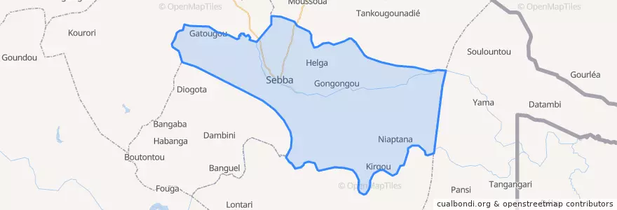 Mapa de ubicacion de Sebba.