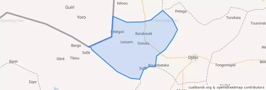 Mapa de ubicacion de Baraboulé.