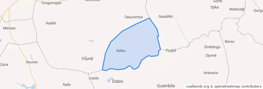 Mapa de ubicacion de Kelbo.