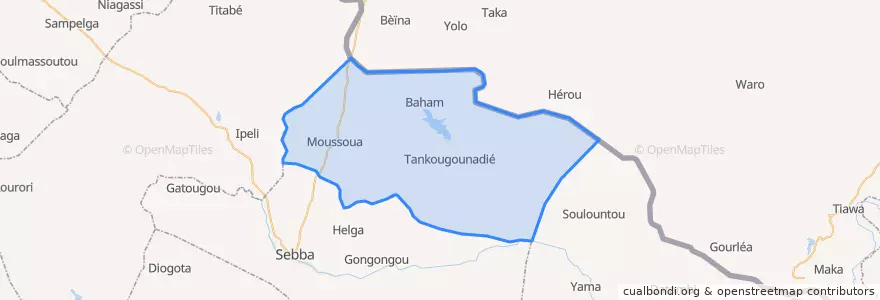 Mapa de ubicacion de Tankougounadié.