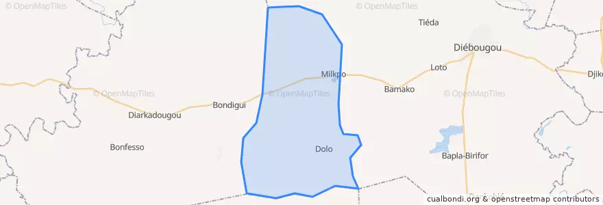 Mapa de ubicacion de Dolo.
