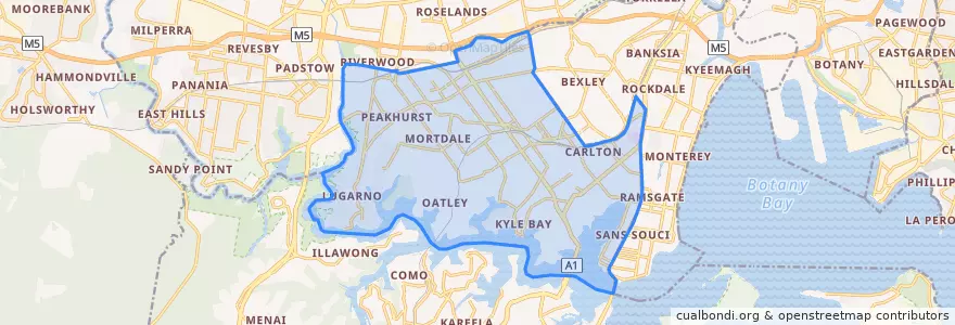 Mapa de ubicacion de Georges River Council.