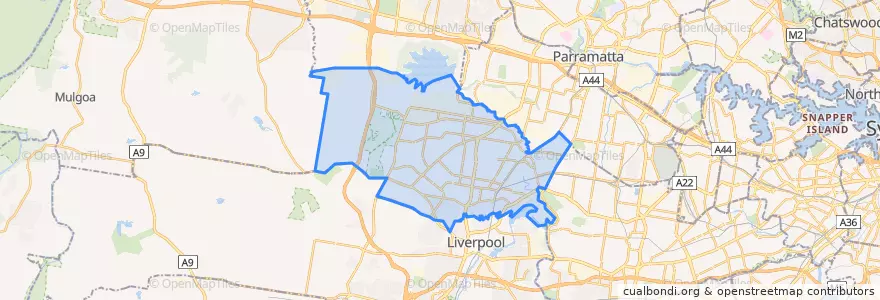 Mapa de ubicacion de Fairfield City Council.