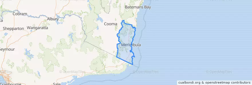 Mapa de ubicacion de Bega Valley Shire Council.