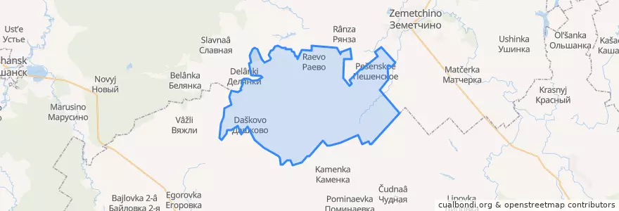 Mapa de ubicacion de Раевский сельсовет.