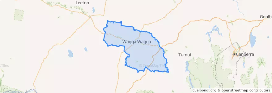 Mapa de ubicacion de Wagga Wagga City Council.