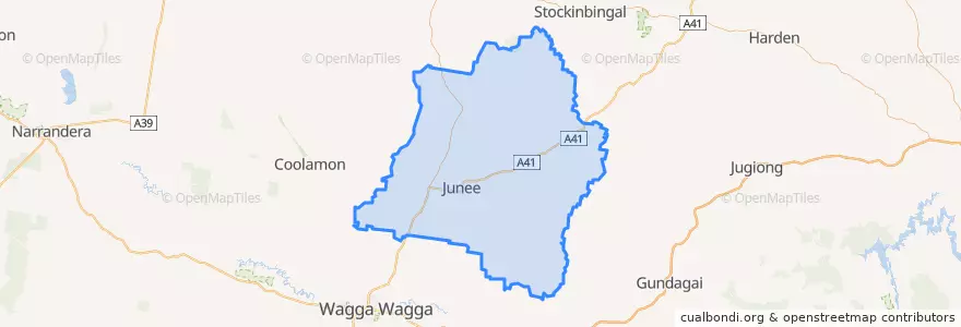 Mapa de ubicacion de Junee Shire Council.