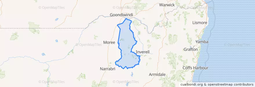 Mapa de ubicacion de Gwydir Shire Council.