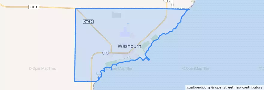 Mapa de ubicacion de Washburn.