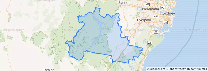 Mapa de ubicacion de Wollondilly Shire Council.