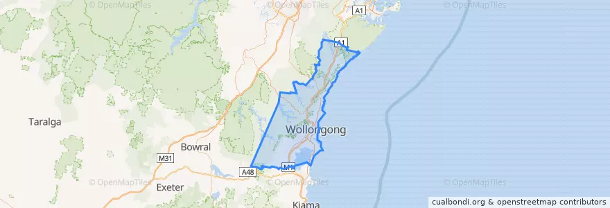 Mapa de ubicacion de Wollongong City Council.