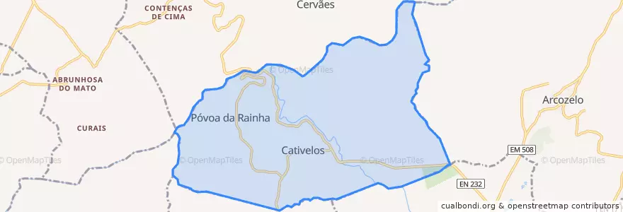 Mapa de ubicacion de Cativelos.