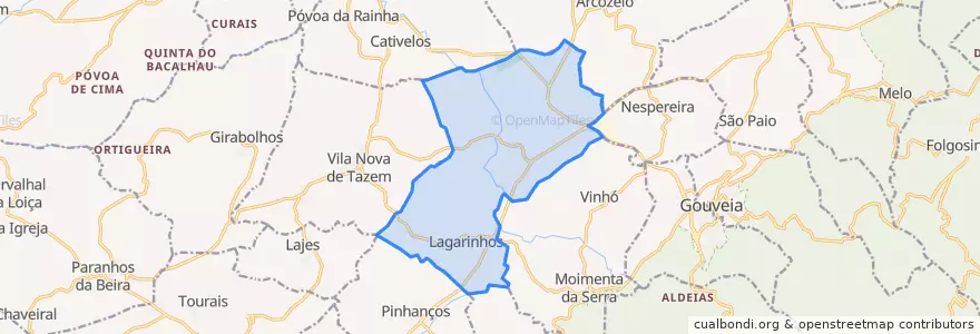 Mapa de ubicacion de Lagarinhos e Rio Torto.