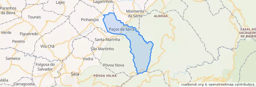Mapa de ubicacion de Paços da Serra.