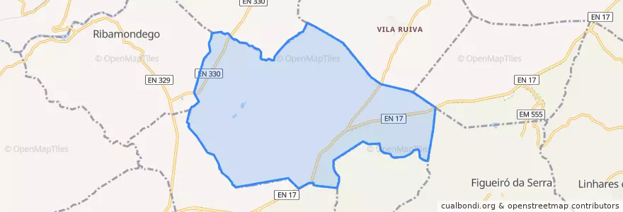 Mapa de ubicacion de Vila Cortês da Serra.