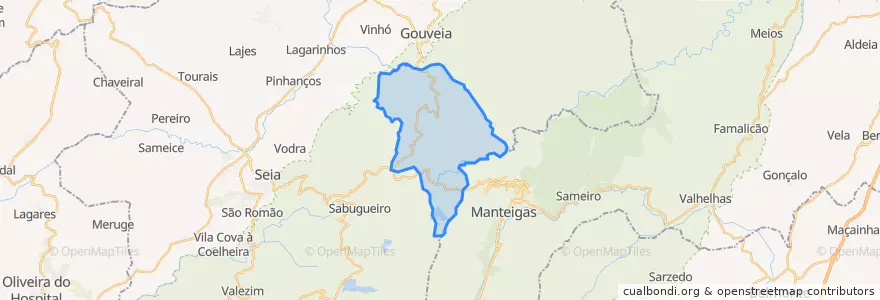 Mapa de ubicacion de Mangualde da Serra e Aldeias.