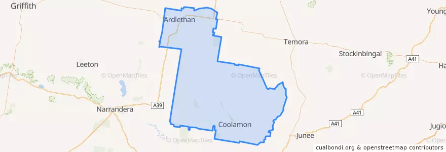 Mapa de ubicacion de Coolamon Shire Council.