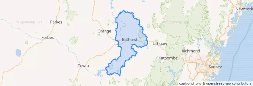 Mapa de ubicacion de Bathurst Regional Council.